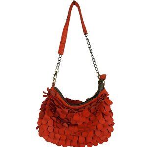 Jesslyn Blake Genuine Leather Fish Scale Fringe Clutch Shoulder Bag‎ Purse
